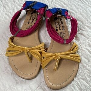 XIMENA primary colour sandals with zip up back size 6- 6 1/2